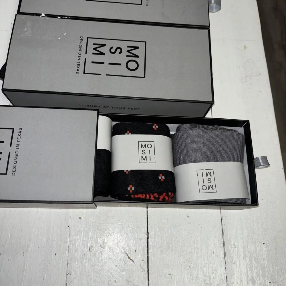 3 Pack, 9 Pairs Luxury Socks Size 9.5 - 13. Men's Womens, Black,‎ Grey, Pattern